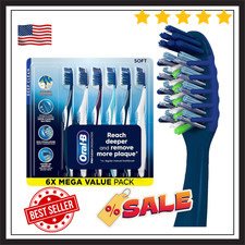 Oral-B CrossAction All In One Soft Toothbrushes Deep Plaque Removal 6 Count