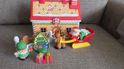 Fisher-Price Little People Christmas Playset Carry Case Santa Sleigh Reindeer