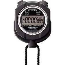 RHYTHM CITIZEN Stopwatch Digital Black 8RDA55-002 NEW