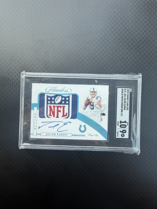 2020 Panini Flawless Jacob Eason Shield Auto 1/1 Rookie RPA SGC 9