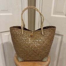 Woven Straw Beach Bag Medium Size Purse Tote