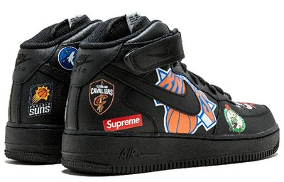 Size 11.5 - Supreme x NBA x Nike Air Force 1 07 Mid Black for sale