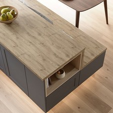 2000mm GoodHome Kala Oak Effect Kitchen Breakfast Bar Worktop 38mm Edge Fitting 
