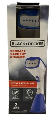BLACK+DECKER HGS100P Compact Garment Steamer 1000W Metal Press Plate NEW IN BOX