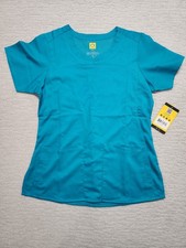 WonderWink Pro Modern Fit Women's Scrub Top Teal Size XS