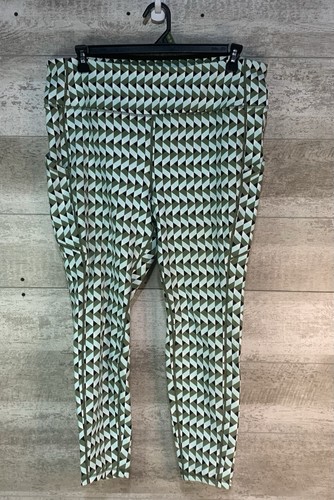 Torrid 3X Damen Trainingshose Rautengrün Muster Liege Leggings Taschen - Bild 2 von 12