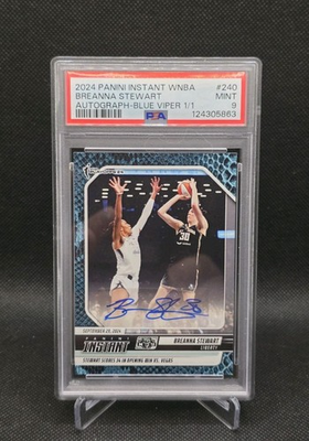#ad 2024 Panini Instant WNBA #240 Breanna Stewart Blue Viper Auto 1 1 PSA 9 $488.75