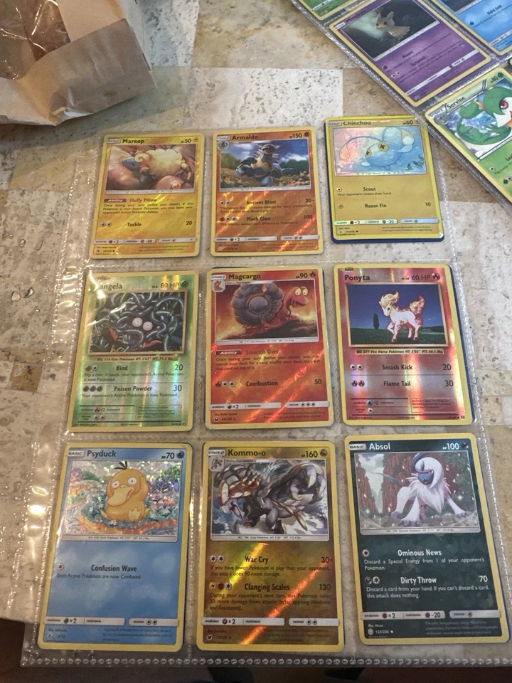 Pokémon TCG Reverse Holo & Holo Lot (9 Cards) Eevee, Psyduck, Tapu Bulu, Lunala - Image 4 of 4