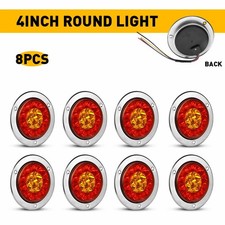 4inch 16LED Round Lights Tail Brake Stop Signal Turn Fit Jeep Truck Trailer 8PCS