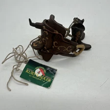 Kurt S Adler Western Horse Saddle Christmas Ornament Stamped Leather Look Resin
