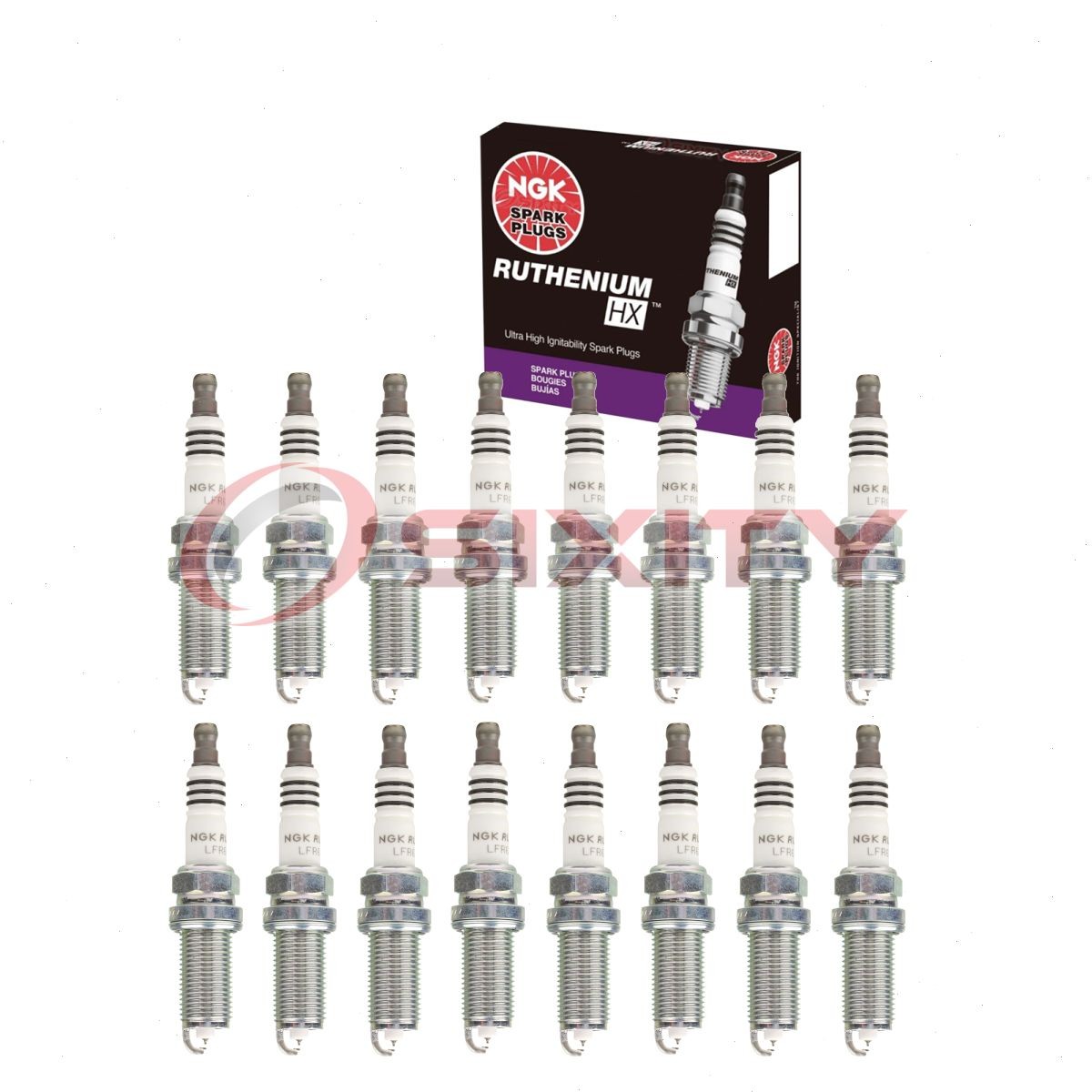 16 pcs NGK Ruthenium HX Spark Plugs for 2005-2011 Mercedes-Benz G55 AMG 5.5L yv