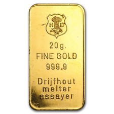 20 gram Gold Bar - Secondary Market 4412.79 per troy oz