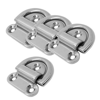 4 Stück Kleine Faltbare Pad Eye Deck Laschring Staple Cleat Für Trailer Boot