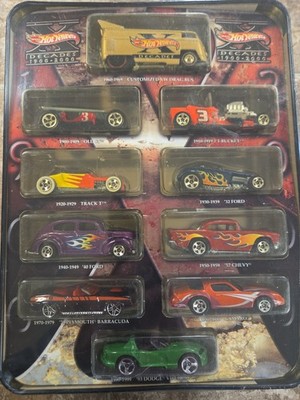 Mattel Hot Wheels X Decades 1900 - 2000 Set NIB 7181 Drag Bus With Real Riders !