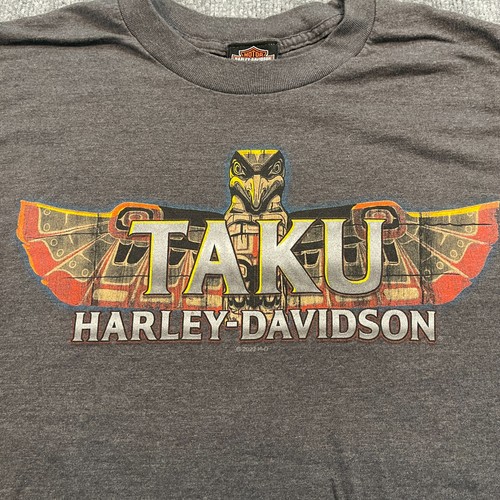 Harley Davidson Taku Totem Shirt Medium 19x27 Juneau Alaska