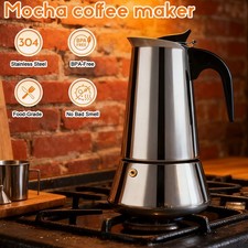 Espressokocher 9 Tassen Espresso Bereiter Maschine Edelstahl Mokka Maker DE