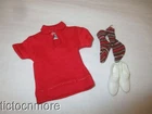 VINTAGE BARBIE KEN DOLL FASHION PAK RED POLO STRIPED SOCKS WHITE SHOES