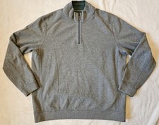 Tommy Bahama Men's Gray  Green Reversible 1/3 Zip Sweater long sleeve large