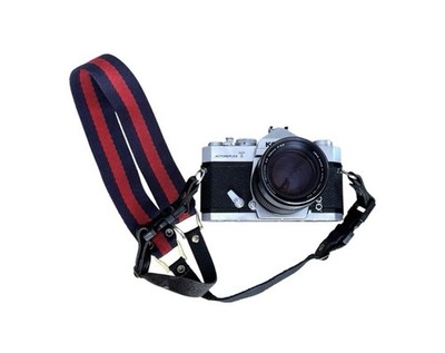 Vtg Konica Autoreflex T 35mm SLR Film Camera + Hexanon AR 135mm Lens + Strap 70s