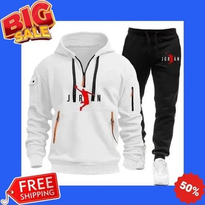 2PCS Sweatpants Men's Tracksuit Hoodie and Pants Jogging Bottoms Sportswear SET.