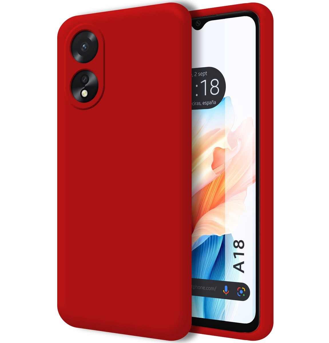 Cover Silicone Liquido Ultra Morbida per Oppo A18 Colore Rossa