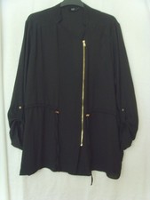 Womans Black Zip up top Size 20 Worn once - perfect