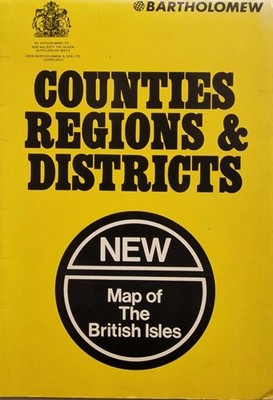 Bartholomew 's Map of the British Isles. Vintage. 1:1,250,000. Counties,Regions.