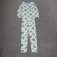 Jurassic World Size 4T Pajama Set Toddler Boys Dinosaur Print Blue White PJs