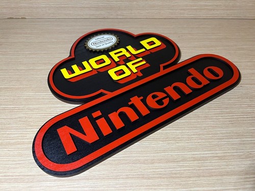 Tamaño XXL - Póster con el logotipo de World of Nintendo en exhibición de pared de madera Nube NES SNES - Imagen 4 de 11