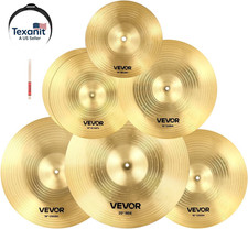 Cymbal Pack, 7 Pieces Cymbals for Drum Set, Alloy Cymbals Drum Set Includes 14"