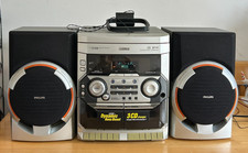 Philips FW-C155 Mini Hi-Fi System with Speakers – 3-CD Changer, Twin Cassette