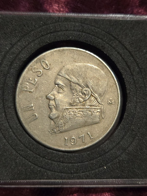 1971 Mexico Un Peso Coin Vintage World Foreign Actual Coin In Photo 