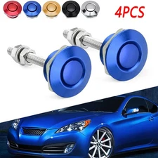 Push Button Quick Release Hood Bonnet Lock Pins Clip Car Bumper Latch Set Blue