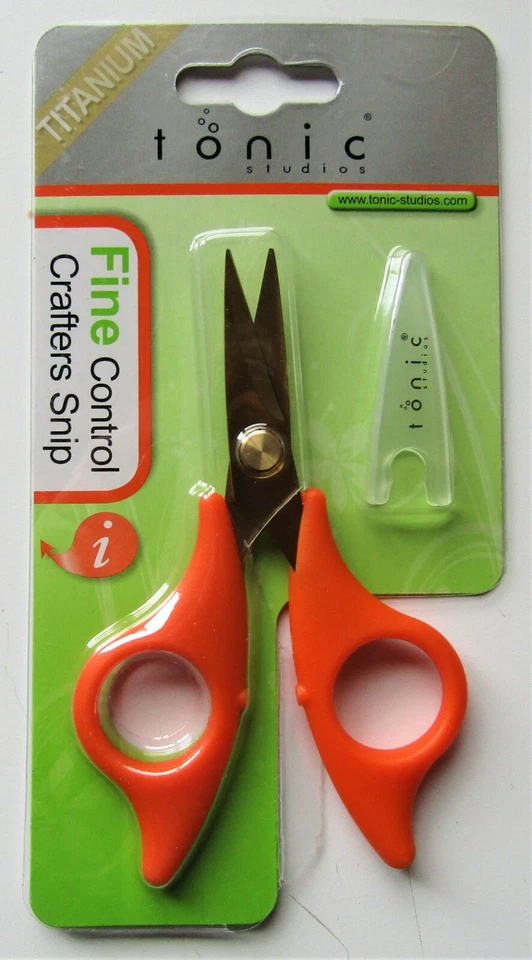 3 pair Tonic Studios Fine Control Crafters Snip Titanium Blades Orange Handle - Image 2 of 4
