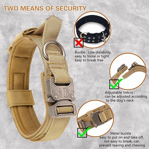 Heavy Duty Tactical Military Dog Training Collar Adjustable Metal Buckle M L XL - Picture 8 of 23