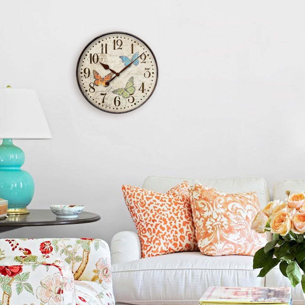 Westclox 12" Round Butterfly Wall Clock