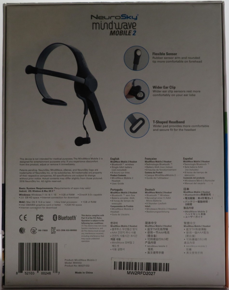 NeuroSky MindWave Mobile 2 Sensing Headset Brainwave Starter Kit