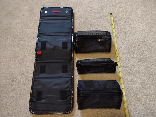 Bath & Body Works Red/Black Tartan Plaid Travel Toiletry Bag Organizer with mesh - Picture 3 of 8