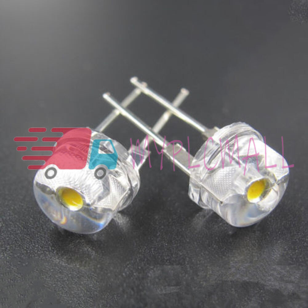 10PCS Green Super Bright 8mm Straw hat 0.5W Light-emitting Diodes Lamp LED
