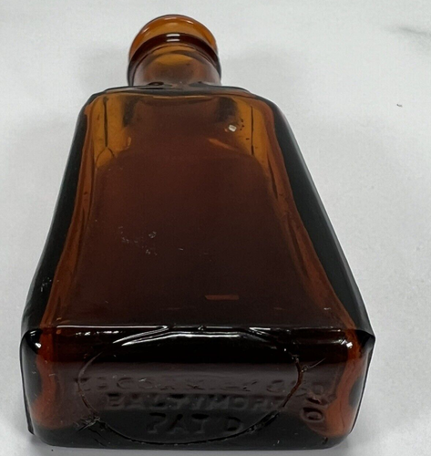 Vintage Amber Glass Small Medicine Bottle Baltimore - Picture 8 of 14