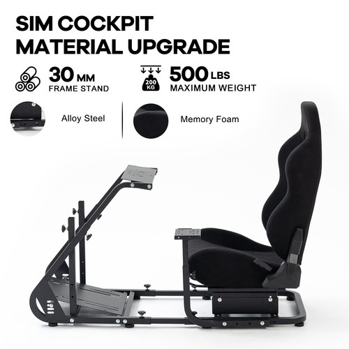 Zootopo Sim Racing Cockpit Supporto Ruota Con Sedile Nero Adatto A Logitech G920 - Imagen 3 de 8