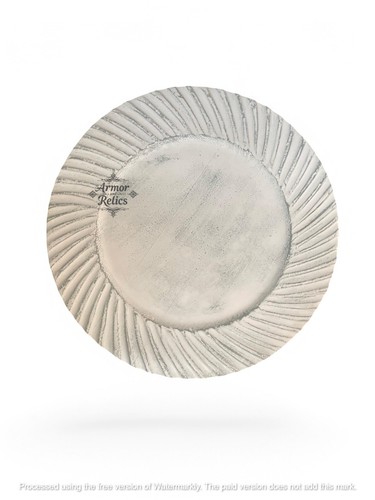 Rustic Whitewashed Wooden Serving Tray 18-Inch Fluted Rim Distressed lazy susan - Picture 4 of 8