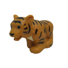 Fisher Price Little People Tiger Zoo Wildlife Jungle Striped Animal 2014 2.25"