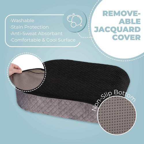 Extra Large Seat Cushion, Stylish Plush Velvet Cover, X-Large Memory Foam - Picture 8 of 10