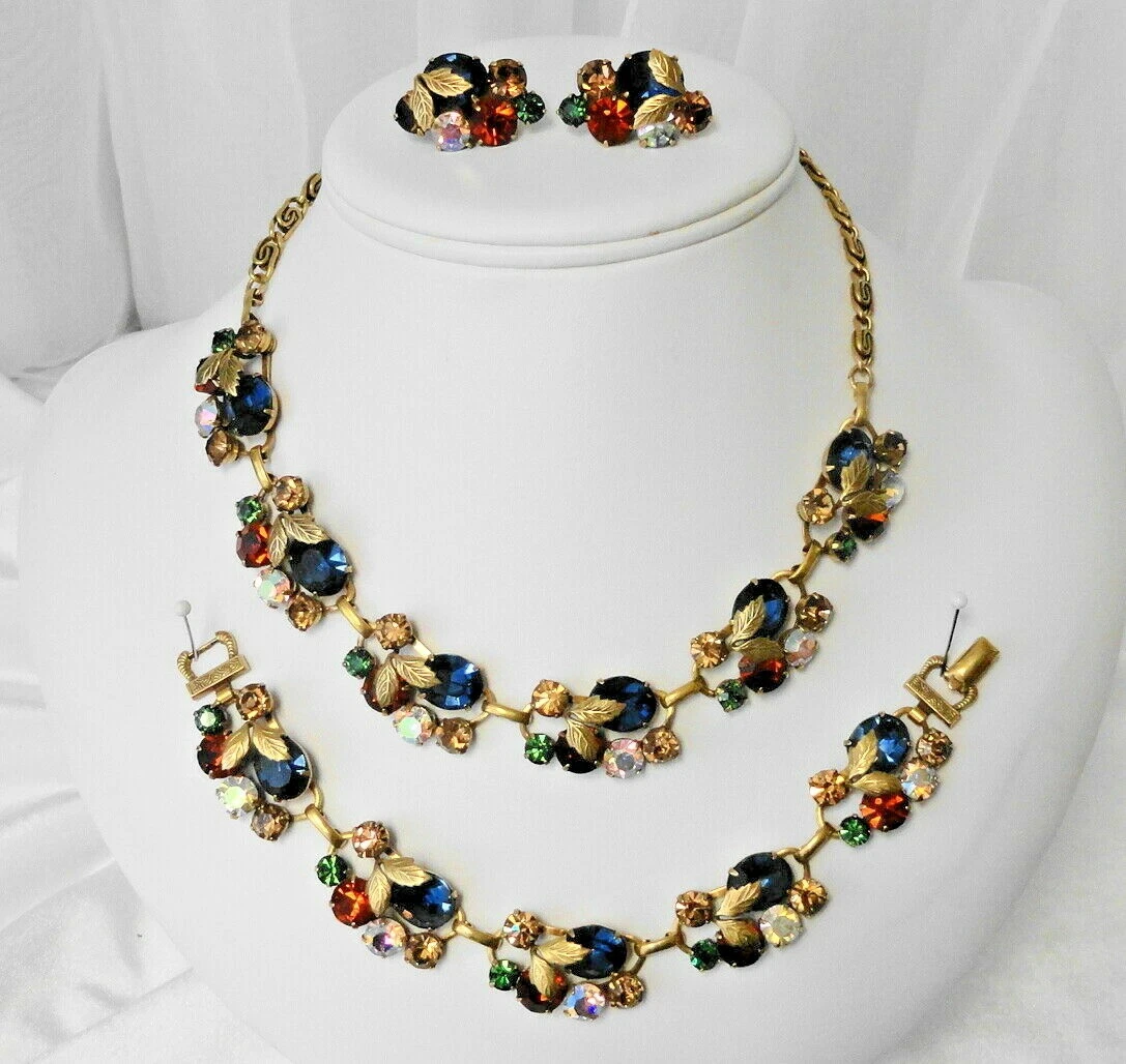 Coro Corocraft Rare Parure Set Necklace Bracelet Ear