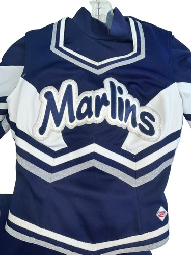 Cheerleader Uniform Outfit Costume Adult Size 36 In Top 25 Skirt Marlins 3 Piece - Imagen 3 de 11