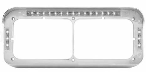 Rectangular Dual LED Headlight Bezel Visor for Semi Trucks-image