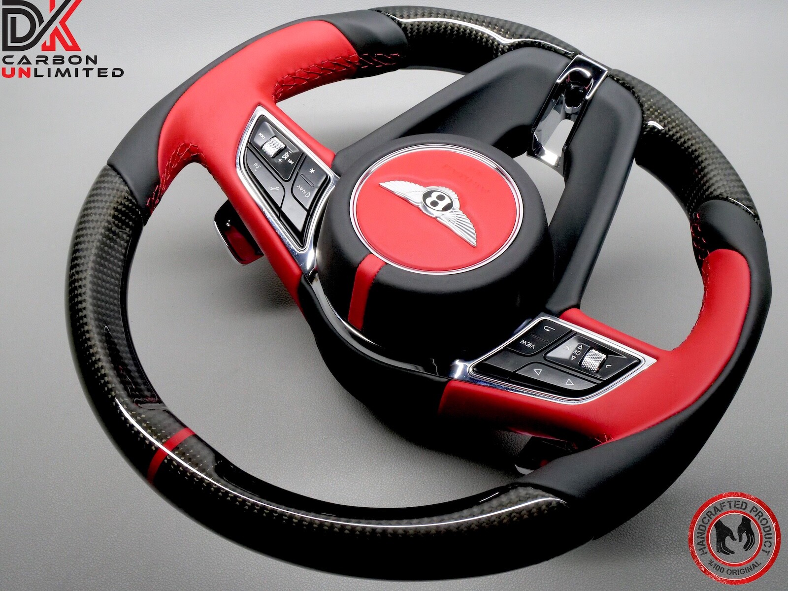 Bentley Bentayga Continental GT Flying Spur Red Ring Napa Carbon Steering Wheel