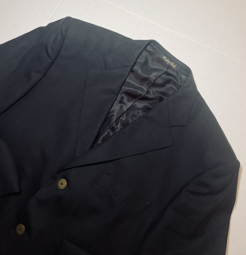 Ermenegildo Zegna Italy Black Herringbone Wool Silk Sport Coat Jacket Blazer 40R