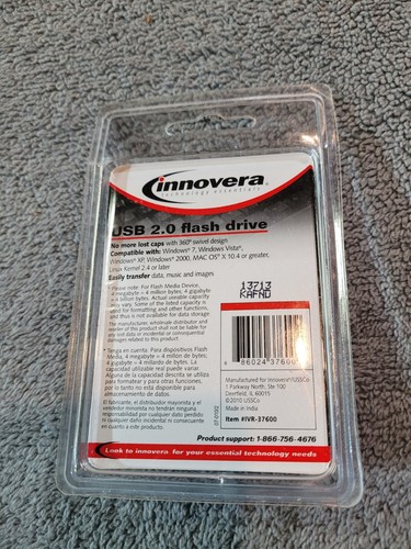 Innovera Technology Essentials 4GB USB 2.0 Flash Drive IVR-37600 New Sealed - Picture 2 of 2